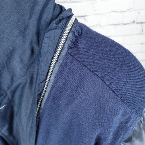 VTG Komitor Navy Buttoned Removable Liner Pockets Trench Coat 20W - Picture 5 of 16